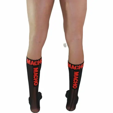 Macho Tanke Čarape Crna/Crvena One Size - Elastičan Poluprovidni Dizajn