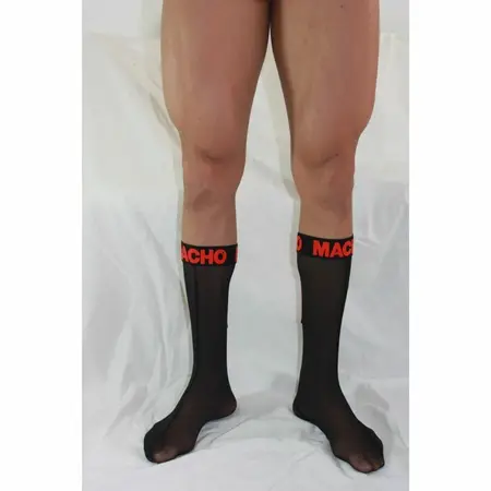 Macho Tanke Čarape Crna/Crvena One Size - Elastičan Poluprovidni Dizajn