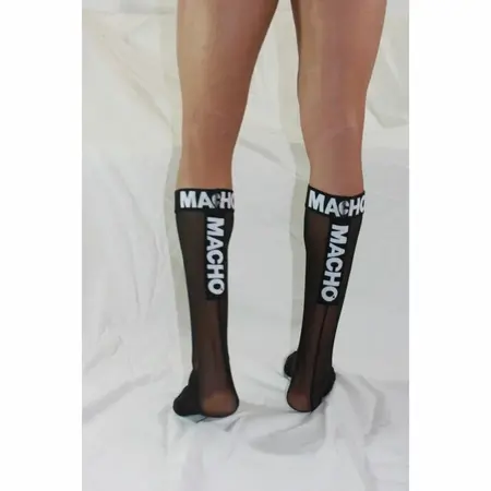 Macho Tanke Čarape Crne One Size - Poluprovidne, Ergonomski Dizajn