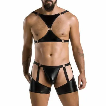 Passion Set ARON Black L/XL - Elegant European Lingerie Ensemble
