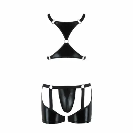 Passion Set ARON Black L/XL - Elegant European Lingerie Ensemble