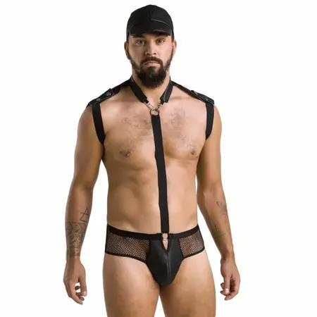 Passion Set John Crni L/XL - Moderni Poliuretanski Veš Ansambl