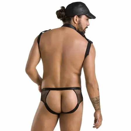 Passion Set John Crni L/XL - Moderni Poliuretanski Veš Ansambl