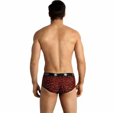 ANAIS MEN TRIBAL Briefs M - Sporty Fit, Red Animal Print Microfiber