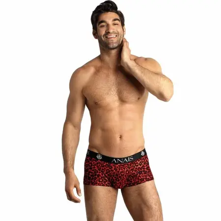 Anais Men Tribal Boxer XL - Sporty Fit, Red Animal Print Microfiber