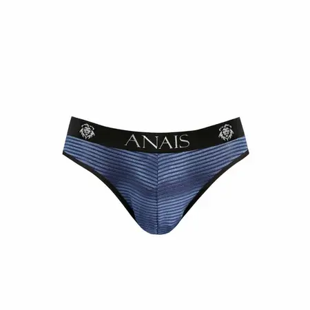 ANAIS MEN Naval Slip XL - Plave mrežaste gaćice sa satenskim prugama