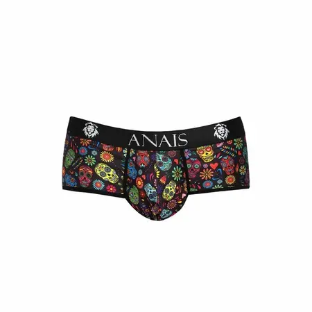 Anais Men Mexico Brief L - Sporty Cut, Floral Skull Print, Light Color