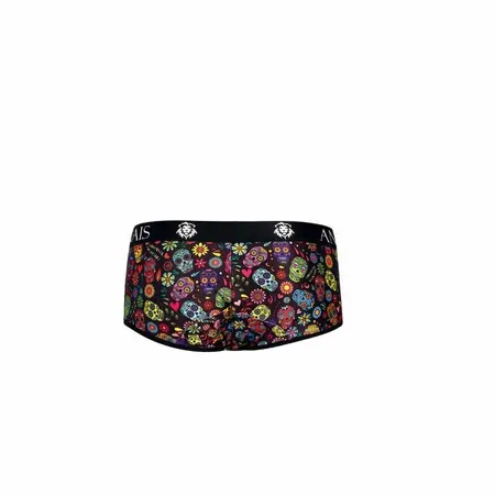 Anais Men Mexico Brief L - Sporty Cut, Floral Skull Print, Light Color