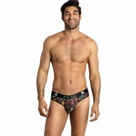 ANAIS MEN Mexico Slip S - Print cveća i lobanja, meki modal, veličina S