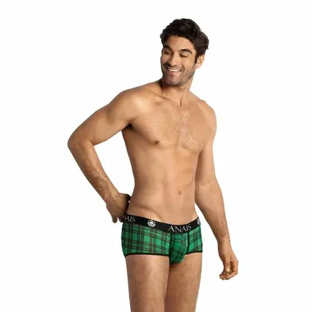 ANAIS MEN MAGIC Briefs L - Zeleno-crni karirani, udoban kroj