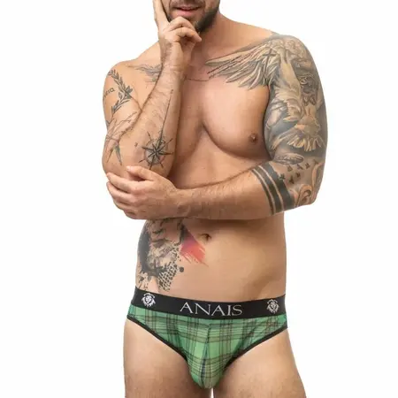 Anais Men MAGIC Slip XL Green-Black Check Comfort Briefs