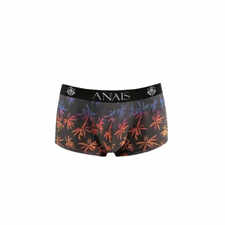ANAIS Men CHILL Boxer L - Sporty Black Tulle, Colorful Print, Long Legs