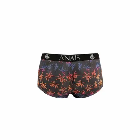 ANAIS MEN CHILL Boxer Shorts M - Sporty Black Mesh with Tropical Print
