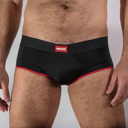 Macho MS24R Men's Briefs Dark Red S - Classic Fit, Breathable Lycra