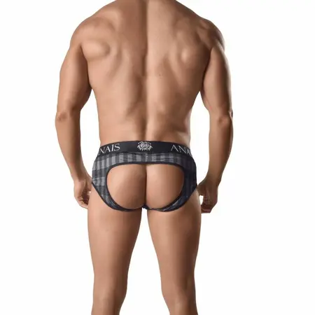ANAIS Men Aegis Jock Bikini XL - Karirani, visokokvalitetna tkanina, siva