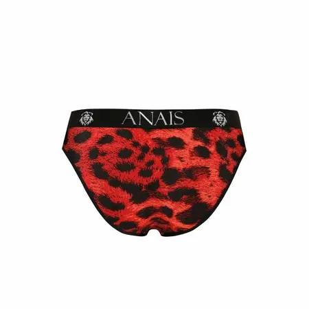 ANAIS MEN SAVAGE Slip XL - Red Microfiber Briefs with Animal Print