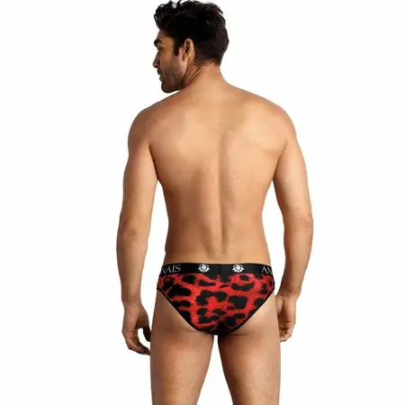 Anais Men SAVAGE Briefs M - Microfiber Animal Print, Red, Medium