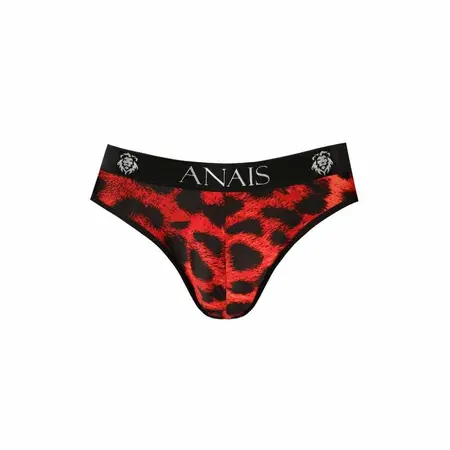 Anais Men SAVAGE Briefs M - Microfiber Animal Print, Red, Medium
