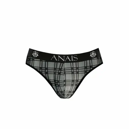 ANAIS MEN Balance Slip S - Karirane mikrofiber gaćice, crna/siva/bela