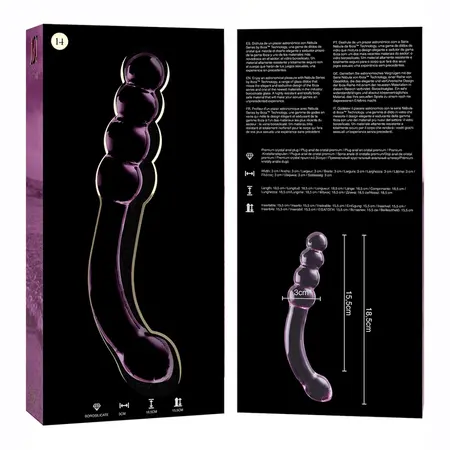 Ibiza Nebula Serija Model 14 Stakleni Intimni Uređaj Pink 18.5cm