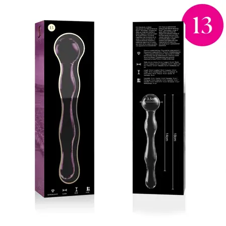 Ibiza Nebula Serija Model 13 Intimna Staklena Mašina Pink 18cm O3.5cm