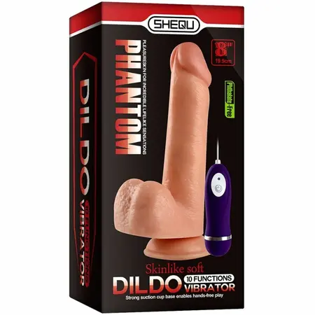 SHEQU Phantom Vibrirajući Silikonski Intimni Uređaj 20cm sa Daljinskim Upravljanjem
