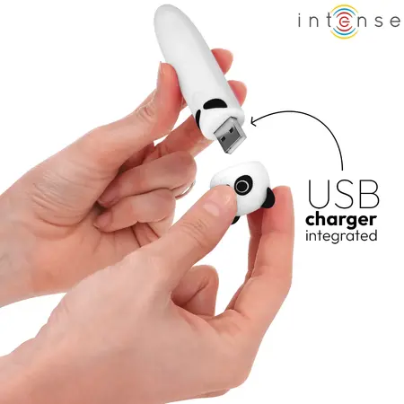 Intense POH Panda USB Punjivi Vibrirajući Mini Metak 10 cm Crni