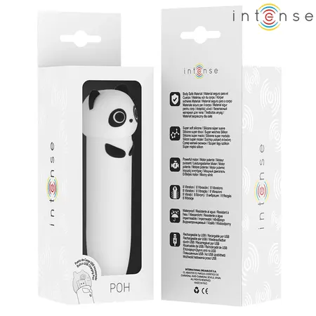 Intense POH Panda USB Punjivi Vibrirajući Mini Metak 10 cm Crni