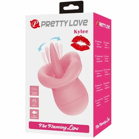 Pretty Love Kylee Tongue-Style Clitoral Stimulator 10 Modes Nude Pink
