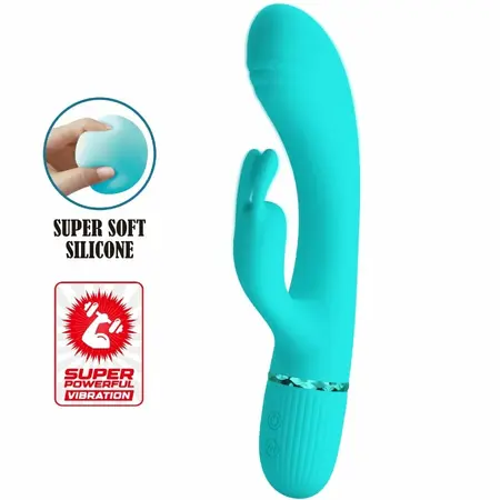Pretty Love Scocco Intimate Vibrator Rabbit Turquoise Silicone