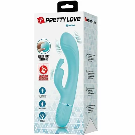 Pretty Love Scocco Intimate Vibrator Rabbit Turquoise Silicone