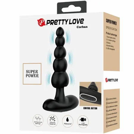 Pretty Love Corban Intimate Device 10-Mode Black Silicone USB