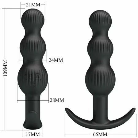 Pretty Love Sidney Intimate Anal Device 10 Modes Black Silicone USB