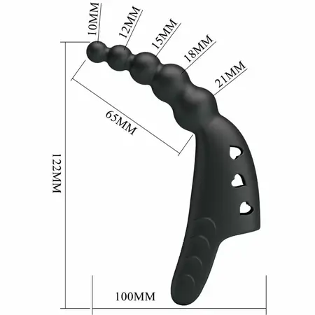 Pretty Love Jordin Crni Fleksibilni Prstenasti Vibrator 10 Modova USB