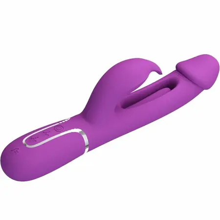 Pretty Love Kampas BW-500025-3 Intimni 3-u-1 Silikonski Vibrator Ljubičasti