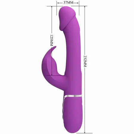 Pretty Love Kampas BW-500025-3 Intimni 3-u-1 Silikonski Vibrator Ljubičasti
