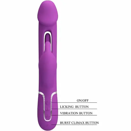 Pretty Love Kampas BW-500025-3 Intimni 3-u-1 Silikonski Vibrator Ljubičasti