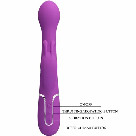 Pretty Love Dejon 3-u-1 Višenamenski Rabbit Vibrator Ljubičasti Silikon
