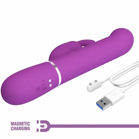 Pretty Love Coale 4-in-1 Silicone Intimate Machine Purple USB Rechargeable