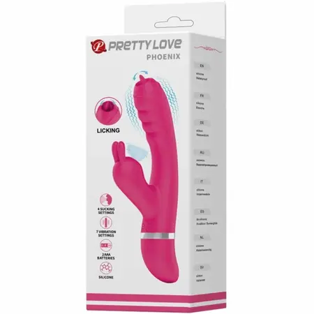 Pretty Love Phoenix Pink Multi-Function Rabbit Model, 7 Modes, Silicone