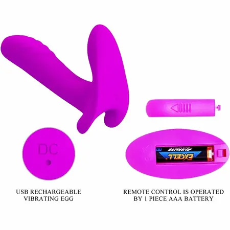 Pretty Love Massager 12 Modes Wireless Remote Purple