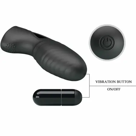 Pretty Love Alan Silikonski Prstenasti Vibe Crni - Ergonomski Mini Masažer