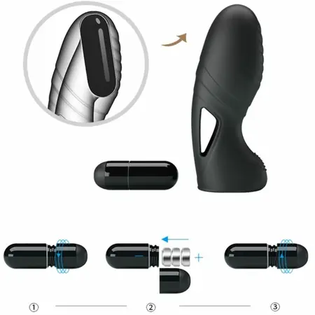 Pretty Love Alan Silikonski Prstenasti Vibe Crni - Ergonomski Mini Masažer