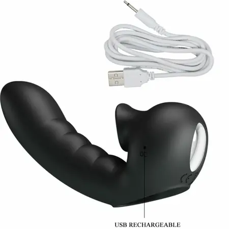 Pretty Love Hobgoblin Black Finger Device 12 Modes Rechargeable Silicone