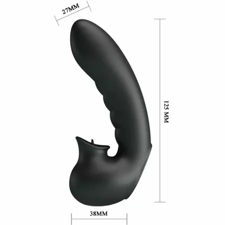 Pretty Love Hobgoblin Black Finger Device 12 Modes Rechargeable Silicone