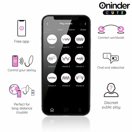 ONINDER CUTE 360° Silikonsko Pametno Intimno Jaje - Aplikacija i USB, Višebojno