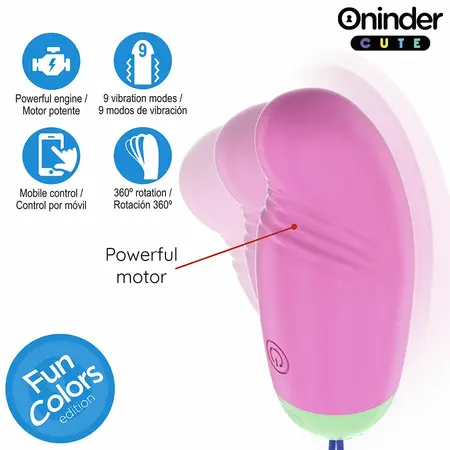 ONINDER CUTE 360° Silikonsko Pametno Intimno Jaje - Aplikacija i USB, Višebojno