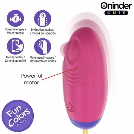 ONINDER CUTE WaveMotion Silikonsko Jaje - Kontrola Preko Aplikacije, USB, Vodootporno, Roze