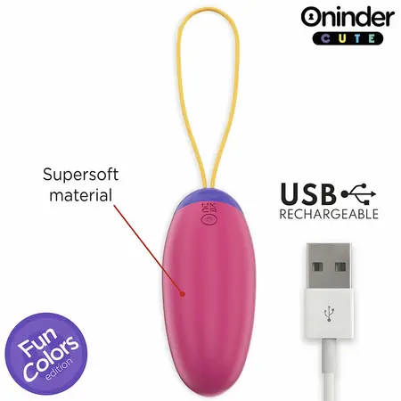 ONINDER CUTE WaveMotion Silikonsko Jaje - Kontrola Preko Aplikacije, USB, Vodootporno, Roze