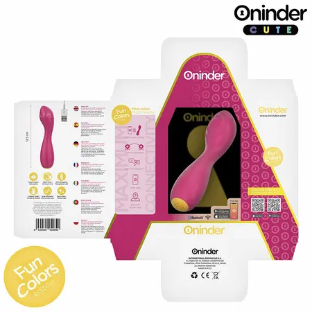 ONINDER CUTE Buddy Intimate Device App-Controlled Pink-Yellow 12.5cm